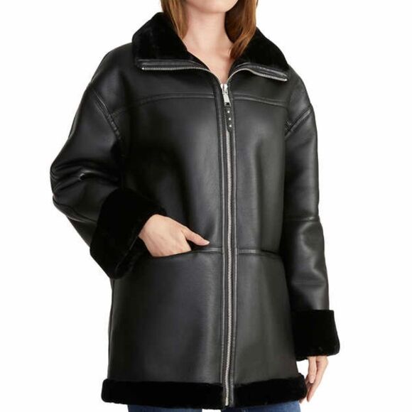 Rebecca Minkoff faux leather long Jacket - Picture 2 of 4